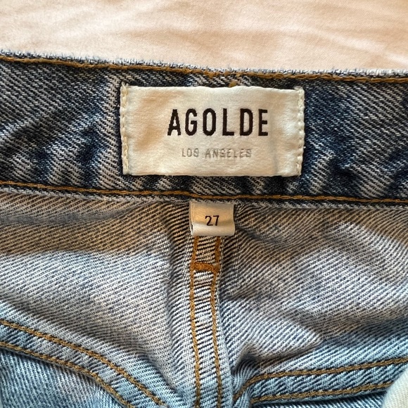 Agolde ‘90s Distressed High Waist Straight Leg Organic Cotton Jeans - Picture 5 of 6